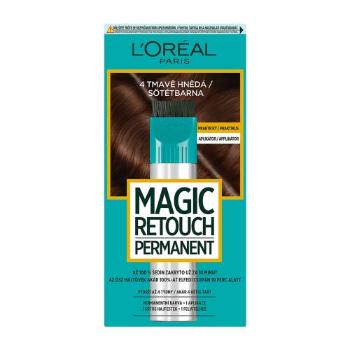 L'Oréal Paris Magic Retouch Permanent 18 ml barva na vlasy pro ženy 4 Dark Brown na barvené vlasy