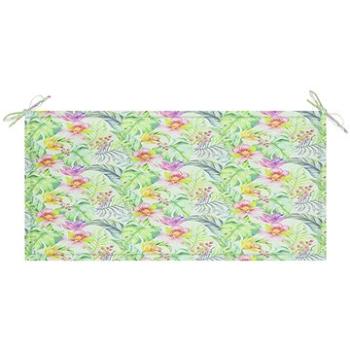Poduška na zahradní lavici vzor listů 100 x 50 x 4 cm textil (314077)