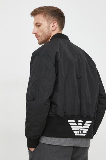 Oboustranná bunda Emporio Armani pánská, černá barva, přechodná