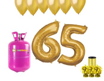 HeliumKing Helium párty set na 65. narozeniny se zlatými balónky