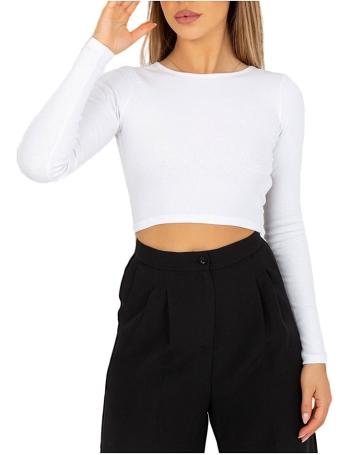 Bílý crop top s holými zády vel. M