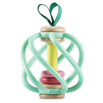 Hape Apple Hračka s rukojetí Baby Wood Baby Rattle Teether Shake r Activity 3M