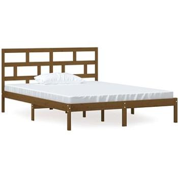 Rám postele medově hnědý masivní dřevo 150×200 cm King Size, 3101226 (3101226)