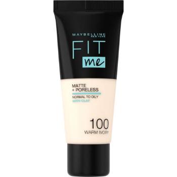 Maybelline Fit Me! Matte + Poreless 30 ml make-up pro ženy 100 Warm Ivory na problematickou pleť s akné