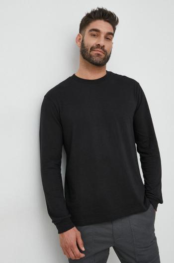 Bavlněné tričko s dlouhým rukávem GAP černá barva