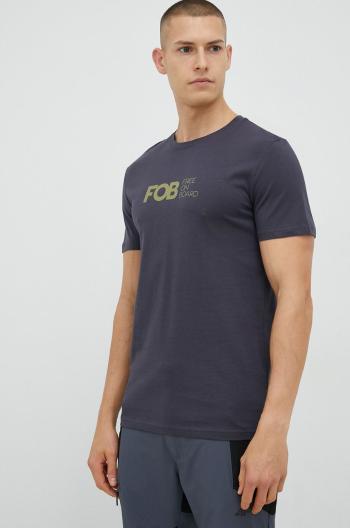 Bavlněné tričko 4F šedá barva, s potiskem