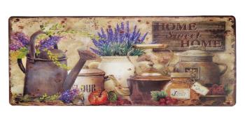 Hnědá antik nástěnná kovová cedule Home Sweet Home - 50*20cm 8PL-115820501111