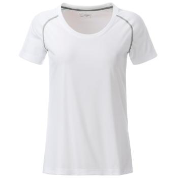 James & Nicholson Dámské funkční tričko JN495 - Bílá / stříbrná | S