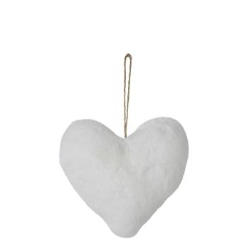 Závěsná dekorace srdce bílá 10cm - 10*5*10cm YMHGHW10