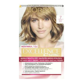 L'Oréal Paris Excellence Creme Triple Protection 48 ml barva na vlasy pro ženy 7 Natural Blonde na všechny typy vlasů