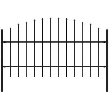 Zahradní plot s hroty ocel (0,75–1) × 1,7 m černý (144941)