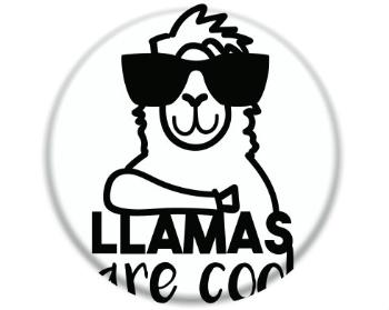 3D samolepky kruh - 5 kusů Llamas are cool