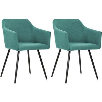 Jídelní židle 2 ks zelené textil (247070)
