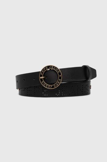 Kožený pásek Pepe Jeans MARLOWE BELT dámský, černá barva, PL020850