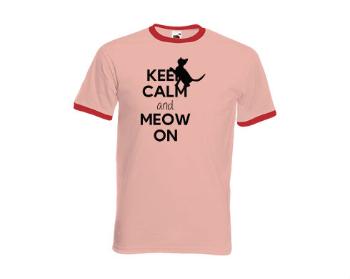 Pánské tričko s kontrastními lemy Keep calm and meow on
