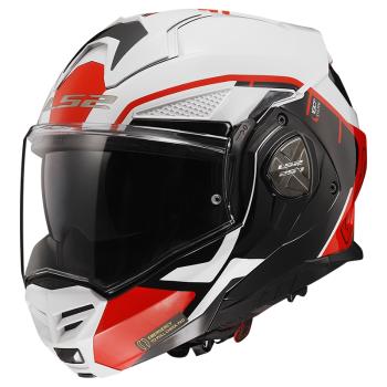 Výklopná moto přilba LS2 FF901 Advant X Metryk White Red P/J  3XL (65-66)