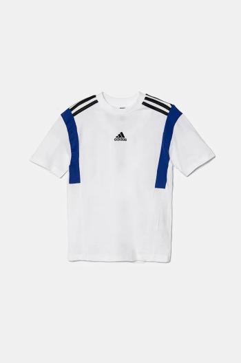 Dětské bavlněné tričko adidas B T CB bílá barva, s aplikací, JE0316