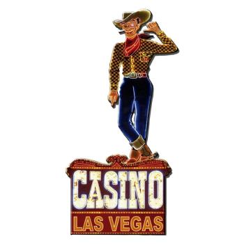 Nástěnná kovová cedule Casino Las Vegas - 35*1*70 cm 5Y1078