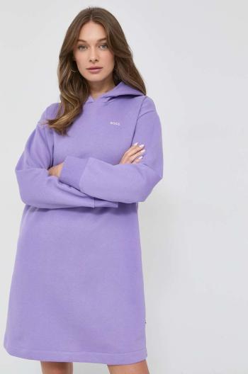 Šaty BOSS fialová barva, mini