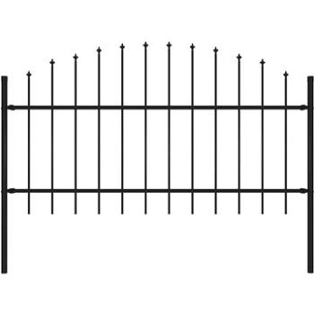 Zahradní plot s hroty ocel (1–1,25) × 1,7 m černý (144942)