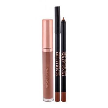 Makeup Revolution London Retro Luxe Gloss Lip Kit dárková kazeta lesk na rty 5,5 ml + konturovací tužka na rty 1 g pro ženy Original