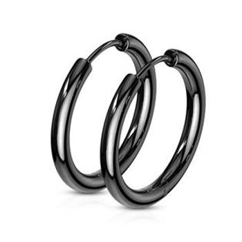 Šperky4U Černé ocelové náušnice - kruhy 19 mm - OPN1119K-19