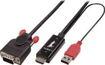 HDMI / VGA kabel LINDY [1x HDMI zástrčka - 1x VGA zástrčka] černá 1.00 m