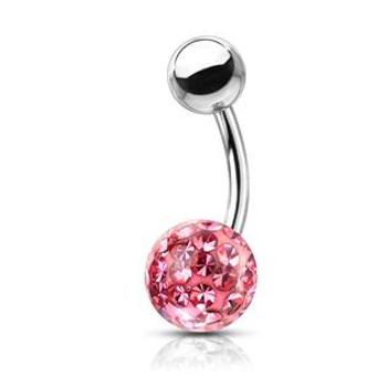 NUBIS® Piercing do pupíku s kamínky Crystals From Swarovski® kulička 8mm - BS1003P-08