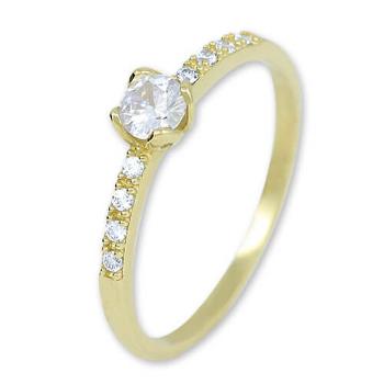 Brilio Zlatý prsten s krystaly 229 001 00858 55 mm