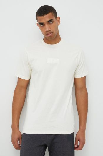 Bavlněné tričko Fila béžová barva, s aplikací