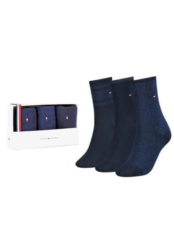 Tommy Hilfiger dámské modré ponožky 3 pack - 35 (001)