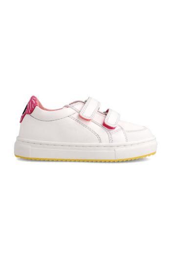 Dětské kožené boty Garvalin bílá barva