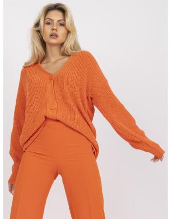Dámský svetr oversize RUE PARIS oranžový  