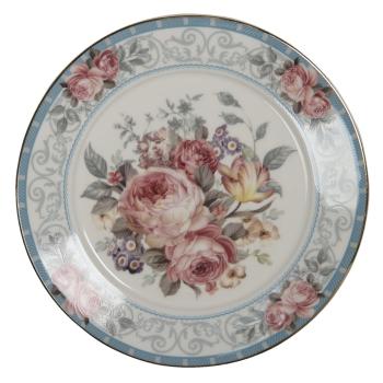 Porcelánový dezertní talířek se zlatou linkou Peony Rosé - Ø 21*2 cm PECDP