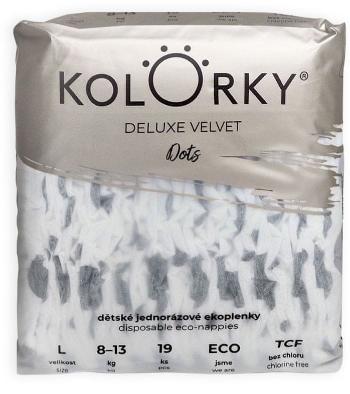 KOLORKY DELUXE VELVET - Puntíky - L (8-13 kg) - 19 ks - jednorázové eko plenky