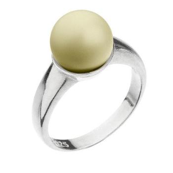 Stříbrný prsten se Swarovski perlou pastelově žlutý 35022.3, Žlutá, 58