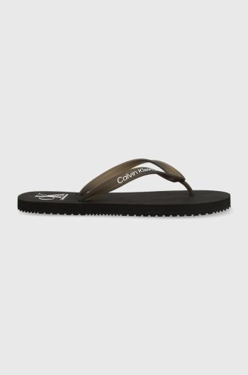 Žabky Calvin Klein Jeans BEACH SANDAL AOP pánské, černá barva, YM0YM00656