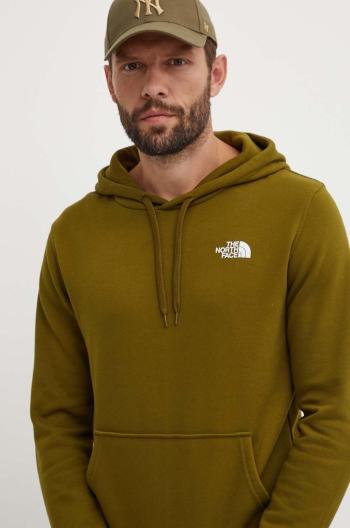 Bavlněná mikina The North Face M Simple Dome Hoodie pánská, zelená barva, s kapucí, s potiskem, NF0A7X1JPIB1