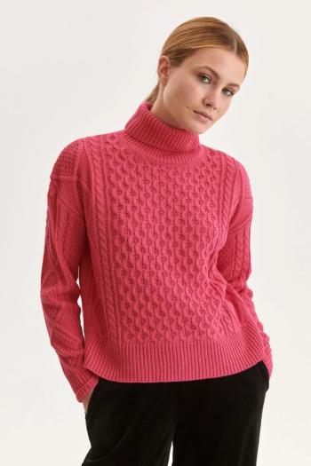 Růžový rolákový pulovr SSW3511