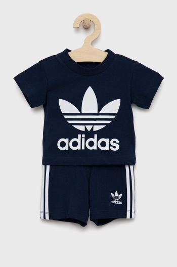 Bavlněná tepláková souprava pro miminka adidas Originals tmavomodrá barva