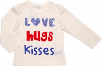 BÍLÉ DÍVČÍ TRIČKO ''LOVE HUGS KISSES'' Velikost: 86