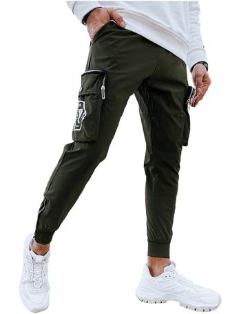 Khaki pánské jogger tepláky s kapsami vel. M