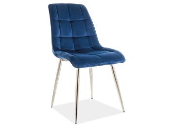 Jídelní židle CHIC VELVET stříbrná Signal Modrá