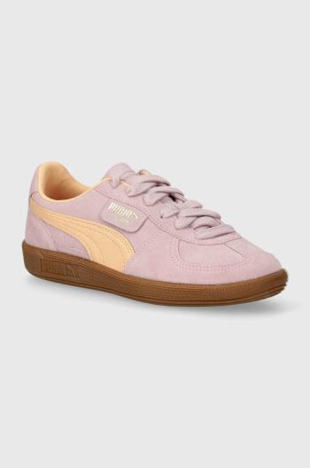 Semišové sneakers boty Puma Palermo růžová barva, 396463