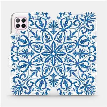 Flipové pouzdro na mobil Huawei P40 Lite - ME01P Modré květinové vzorce (5903516138371)