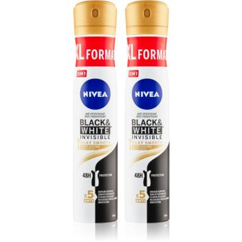 Nivea Black & White Invisible Silky Smooth antiperspirant ve spreji (výhodné balení)