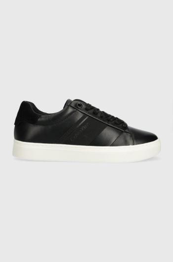 Kožené sneakers boty Calvin Klein CUPSOLE LACE UP HE LTH černá barva, HW0HW02051