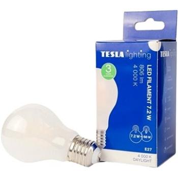 Tesla - LED žárovka FILAMENT RETRO BULB E27, 7,2W, 230V, 806lm, 25 000h, 4000K denní bílá, 360st (BL277240-1F)