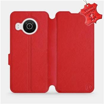 Kožené flip pouzdro na mobil Nokia X10 - Červené -  Red Leather (5903516742950)