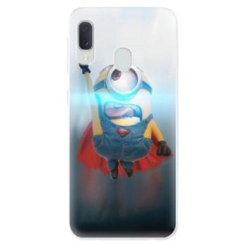 Odolné silikonové pouzdro iSaprio - Mimons Superman 02 - Samsung Galaxy A20e